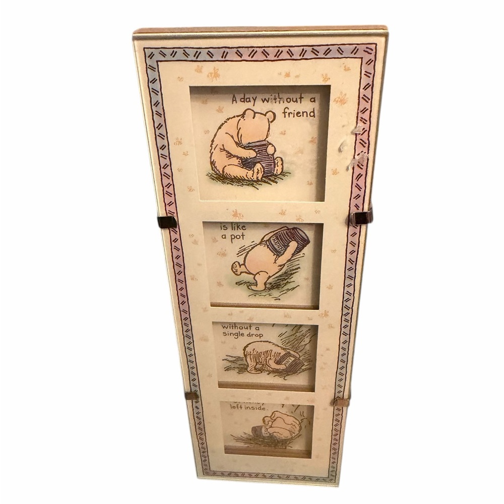 Disney Winnie The Pooh Shadowbox Glass Picture Frame Collage 4 Slot Friendship - Picture 4 of 4